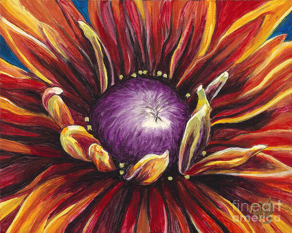 Flower Art Print featuring the painting Burnt Orange Flower by Patty Vicknair