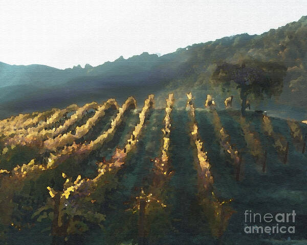 Corde Valle San Martin Ca Art Print featuring the painting California Vineyard Series Wine Country by Artist and Photographer Laura Wrede