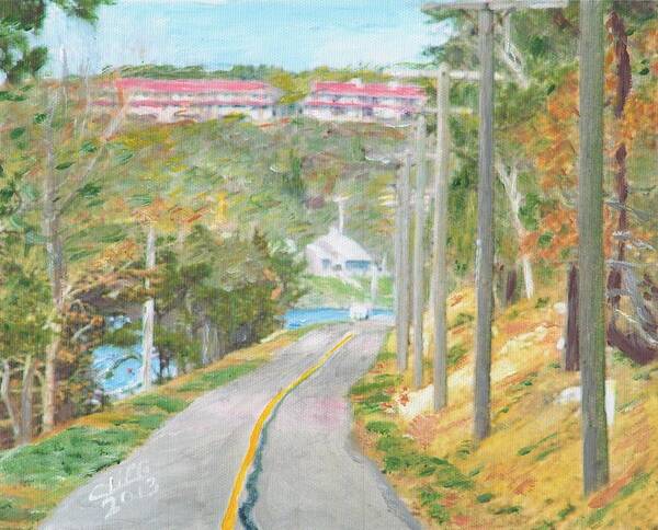 Nature Art Print featuring the painting Cape Cod Canal Bike Trail by Cliff Wilson