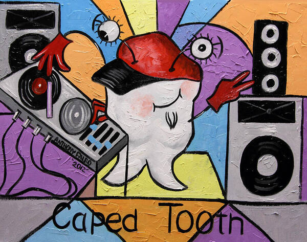 Caped Tooth Art Print featuring the painting Caped Tooth by Anthony Falbo