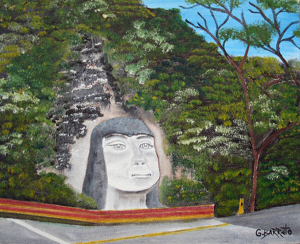 Cara De Indio Art Print featuring the painting Cara De Indio En Isabela by Gloria E Barreto-Rodriguez