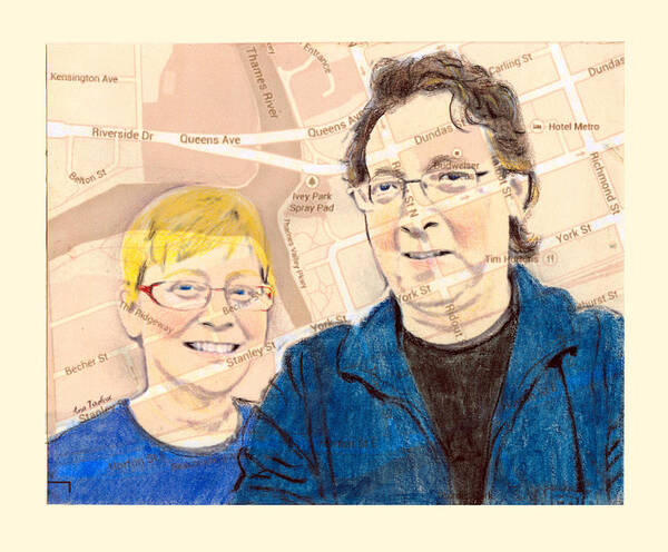 Colored Pencil Art Print featuring the drawing Carol and Gord of London by Ana Tirolese