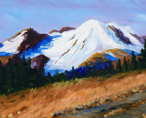 Mountain Art Print featuring the painting Cascade by Nancy Merkle