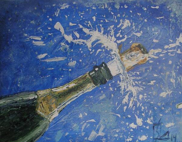 Champagne Art Print featuring the painting Celebrate by Lee Stockwell