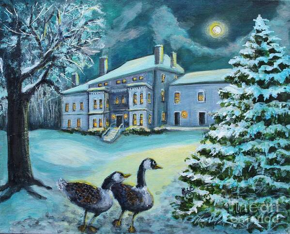 Lyman Estate Art Print featuring the painting Celebrating in the Moonlight by Rita Brown