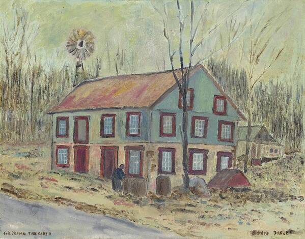 Pennsylvania Art Print featuring the painting Checking the Cider by David Dossett