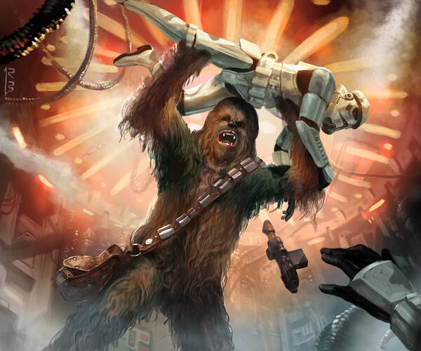 Star Wars Art Print featuring the digital art Chewbacca - Star Wars the Card Game by Ryan Barger