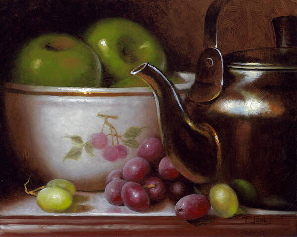 China Art Print featuring the painting China Bowl and Teapot by Timothy Jones