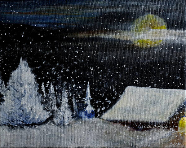 Christmas Art Print featuring the painting Christmas Eve by Dick Bourgault