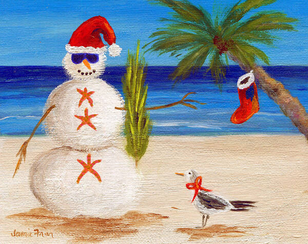 Christmas Art Print featuring the painting Christmas Sandman by Jamie Frier