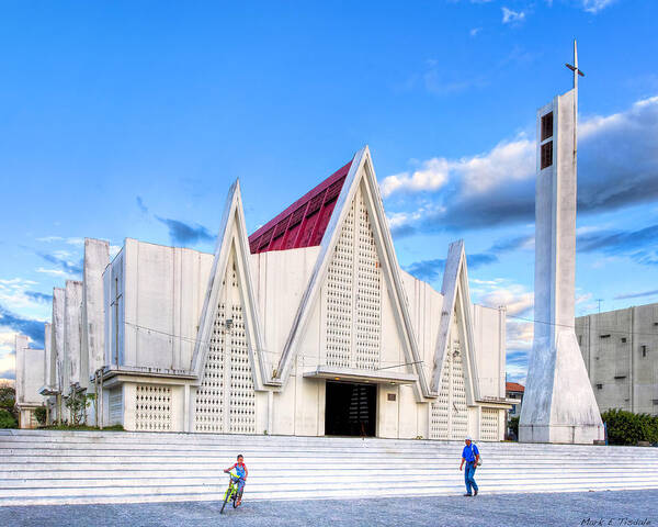 Costa Rica Art Print featuring the photograph Church On The Main Square - Modern Architecture in Liberia Costa Rica by Mark Tisdale
