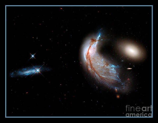 Galaxy Art Print featuring the photograph Colliding Galaxies by Rose Santuci-Sofranko