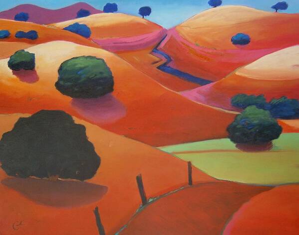 Hills Art Print featuring the painting Colorscape by Gary Coleman