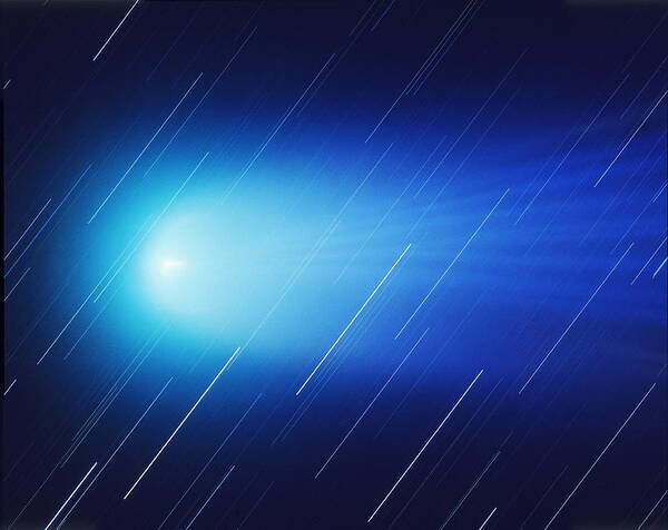 Comet Art Print featuring the photograph Comet Hyakutake by Tony & Daphne Hallas/science Photo Library