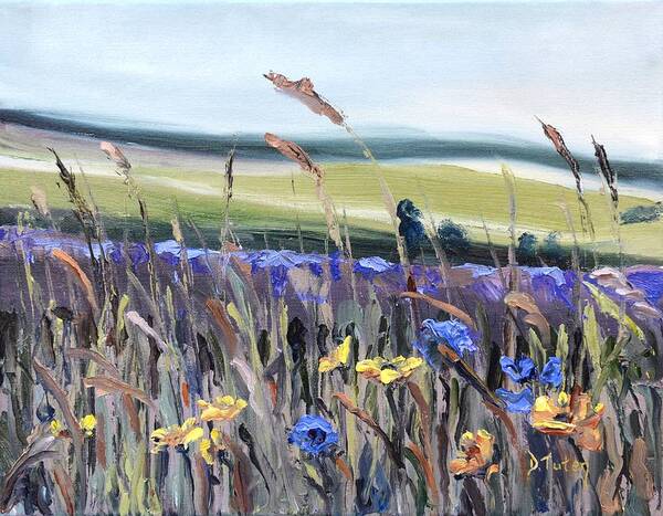 Spring Art Print featuring the painting Cotswold Wildflowers by Donna Tuten