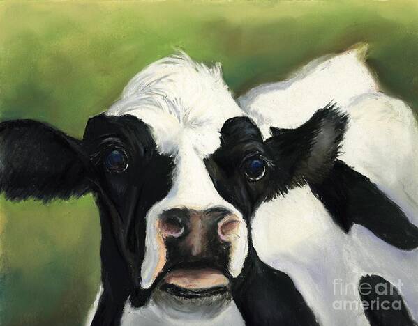 Cow Art Print featuring the painting Cow Closeup by Charlotte Yealey