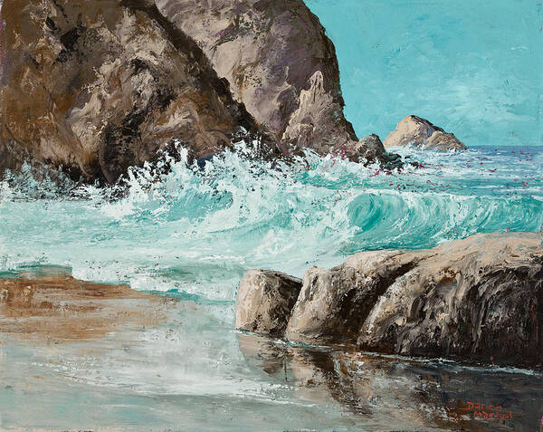 Ocean Art Print featuring the painting Crashing Waves by Darice Machel McGuire