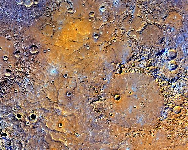 Crater Art Print featuring the photograph Craters On Mercury by Nasa/johns Hopkins University Applied Physics Laboratory/carnegie Institution Of Washington/science Photo Library