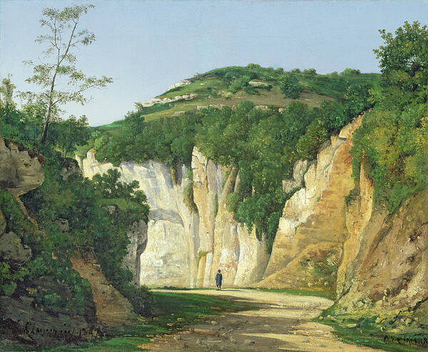 French Landscape Art Print featuring the painting Cremieu, 1847 by Henri-Joseph Harpignies