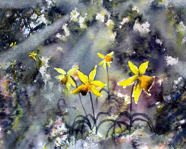 Glenn Marshall Artist Art Print featuring the painting Daffodils of Hope by Glenn Marshall