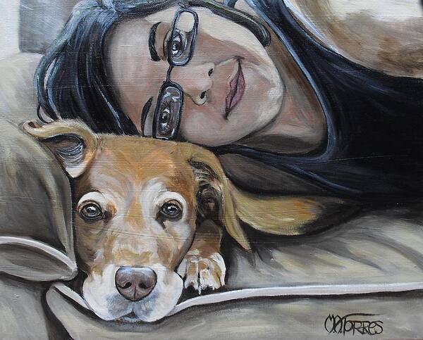 Portraits Art Print featuring the painting Daisy and Melissa by Melissa Torres