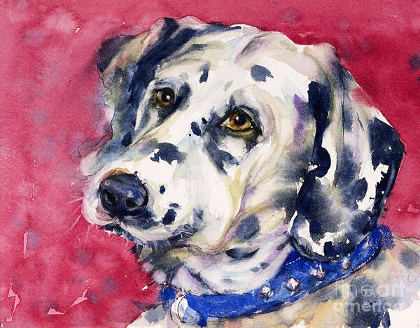 Dog Art Print featuring the painting Dalmatian by Judith Levins