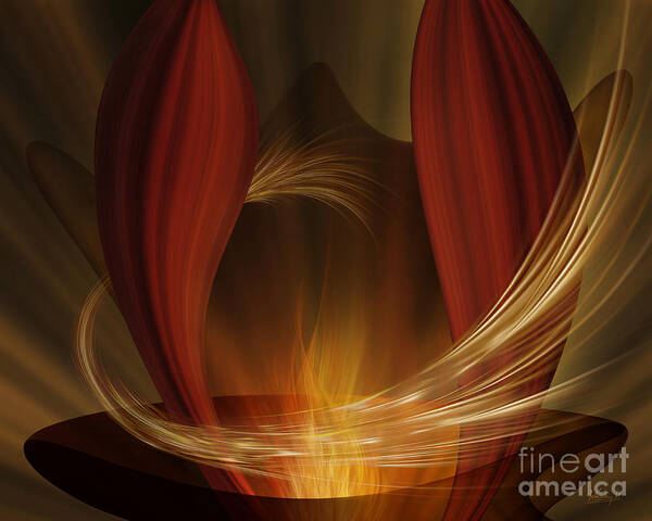 Floating Art Print featuring the digital art Dances with fire by Johnny Hildingsson