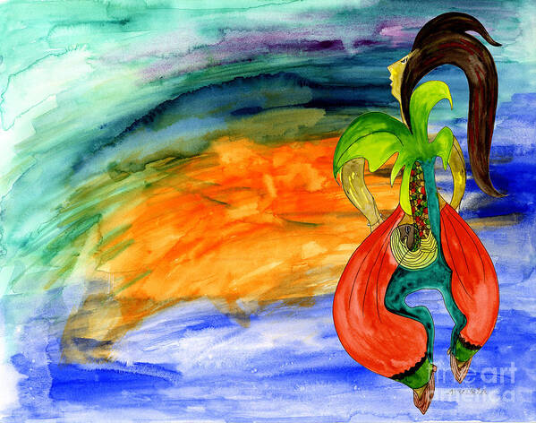 Dancing Tree Of Life Art Print featuring the painting Dancing Tree of Life by Mukta Gupta