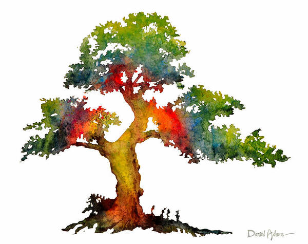 Rainbow Art Print featuring the painting Rainbow Tree Daniel Adams by Daniel Adams