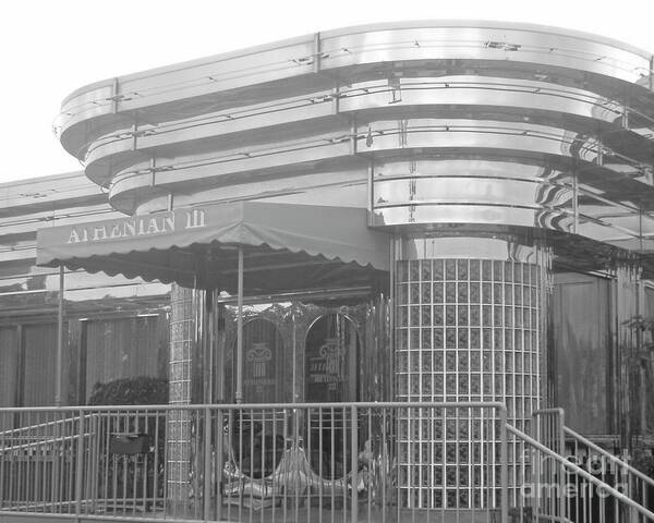 Diner Art Deco New England B/w Art Print featuring the photograph Deco Diner by Kristine Nora