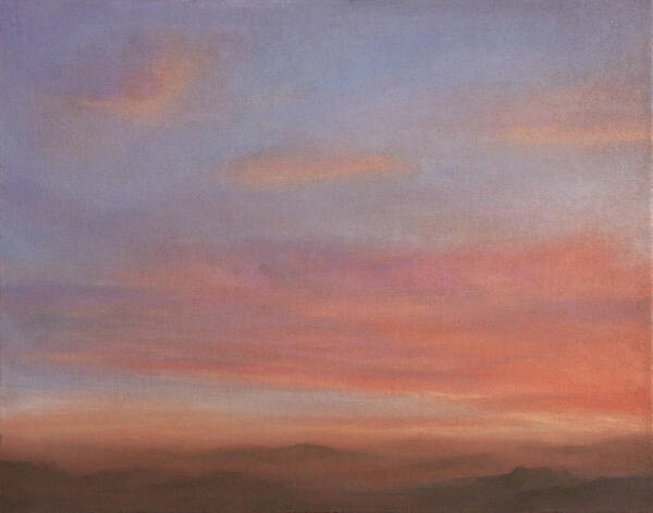 Desert Art Print featuring the pastel Desert Sky A by Michael Heikkinen