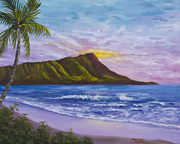 Hawaii Art Print featuring the painting Diamond Head by Darice Machel McGuire