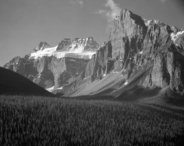 Dident Mountain Art Print featuring the photograph 1M3476-Quadra and Babel Mountains-BW by Ed Cooper Photography