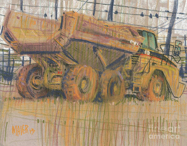 Truck Art Print featuring the painting Dirt Mover by Donald Maier