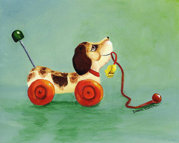Toy Art Print featuring the painting Dog Pull Toy by Donna Tucker