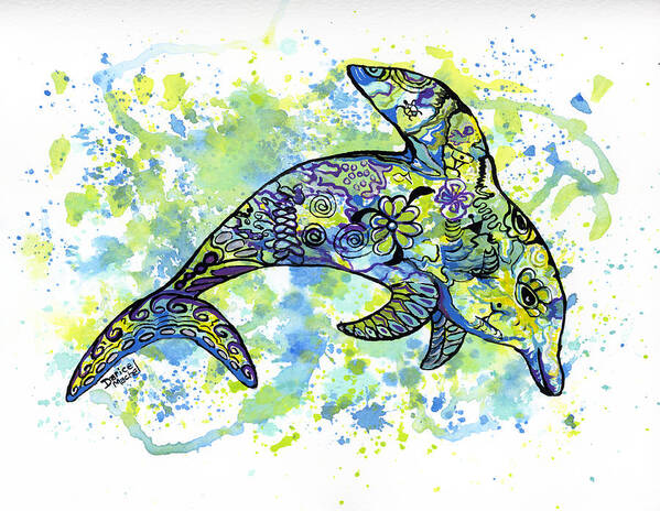 Animal Art Print featuring the painting Dolphin by Darice Machel McGuire