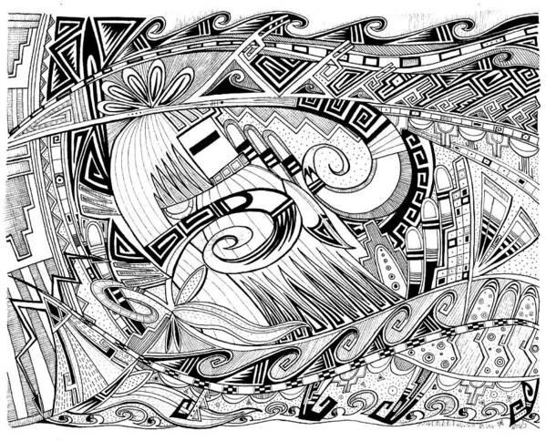 Hopi Art Print featuring the mixed media Dreaming In Hopi by Dalton James