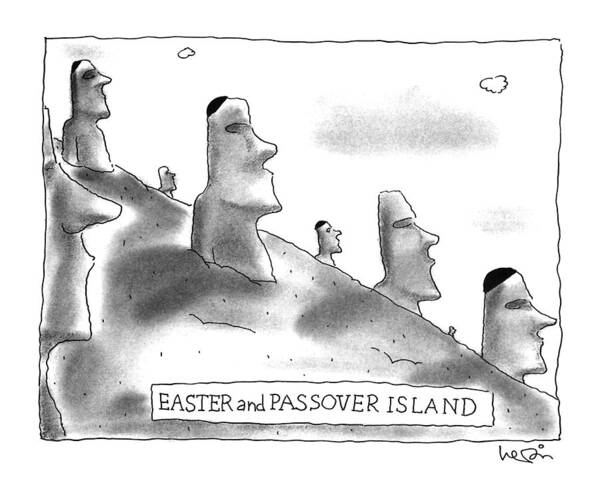 Religion Art Print featuring the drawing Easter And Passover Island by Arnie Levin