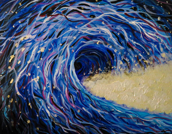 Waves Art Print featuring the painting Electric Wave by Joel Tesch