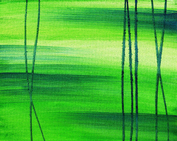 Emerald Art Print featuring the painting Emerald Flow Abstract III by Irina Sztukowski