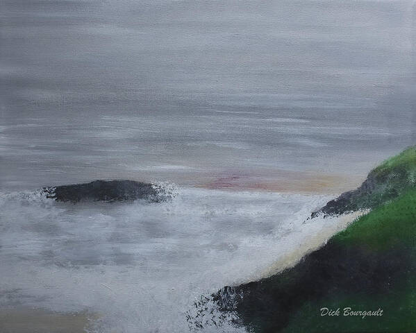 Gray Art Print featuring the painting Emerald Isle by Dick Bourgault