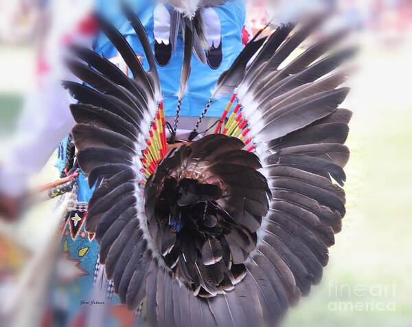 Pow Wow Art Print featuring the photograph Feathers decoration by Yumi Johnson