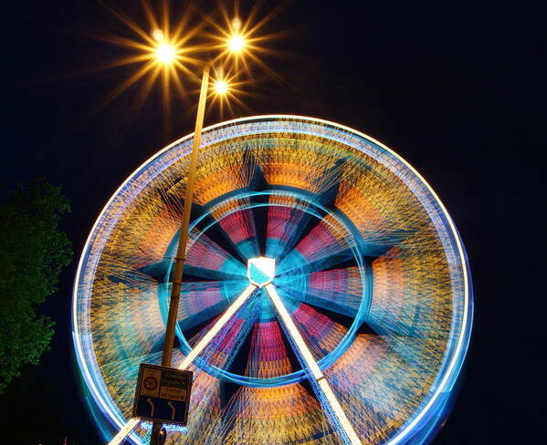 Outdoors Art Print featuring the photograph Ferris Lights by Photography By Tim Reif