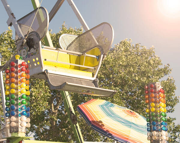 Yellow Art Print featuring the photograph Ferris wheel bucket by Cindy Garber Iverson