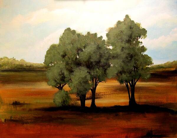 Tree Landscapes Art Print featuring the painting Field of TREES by Marcia Crispino