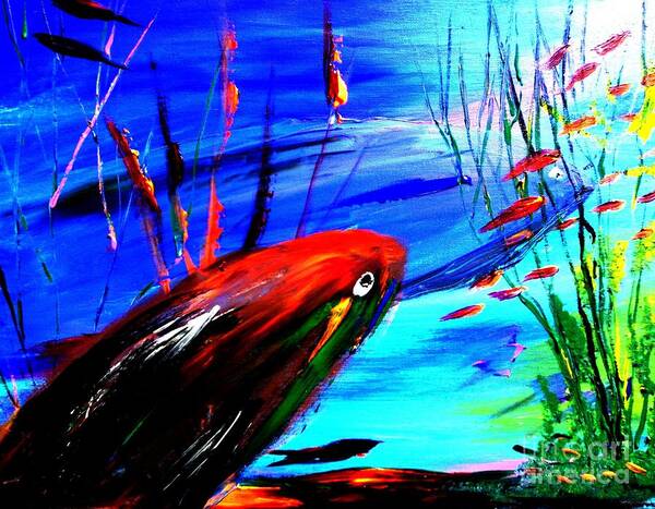 Fish Art Print featuring the painting Fish in Shallow Water by James and Donna Daugherty