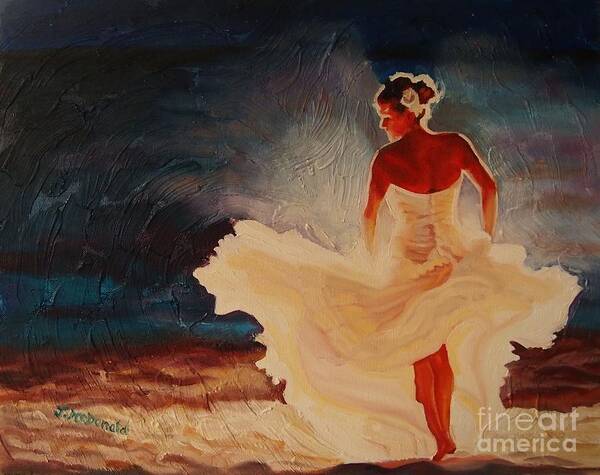Flamenco Art Print featuring the painting Flamenco Allure by Janet McDonald
