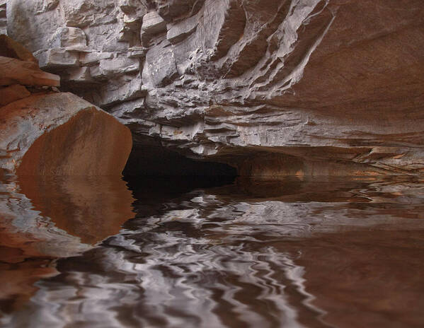 Landscape Art Print featuring the photograph flooded Ohio cave by Flees Photos