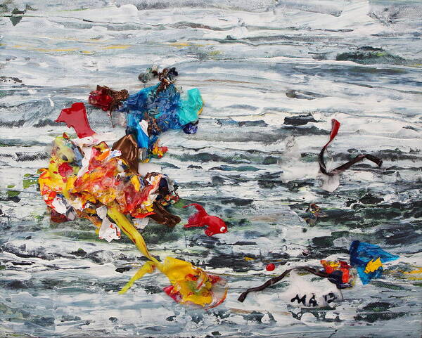 Studio Debris Art Print featuring the painting Flotsam by Madeleine Arnett