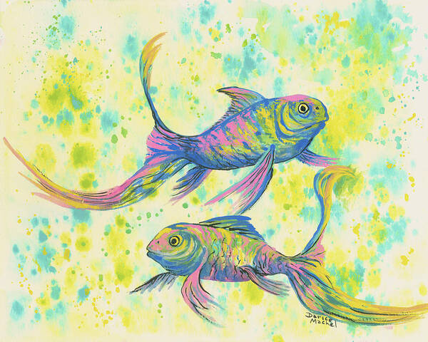 Sea Animal Art Print featuring the painting Flow And Nan by Darice Machel McGuire